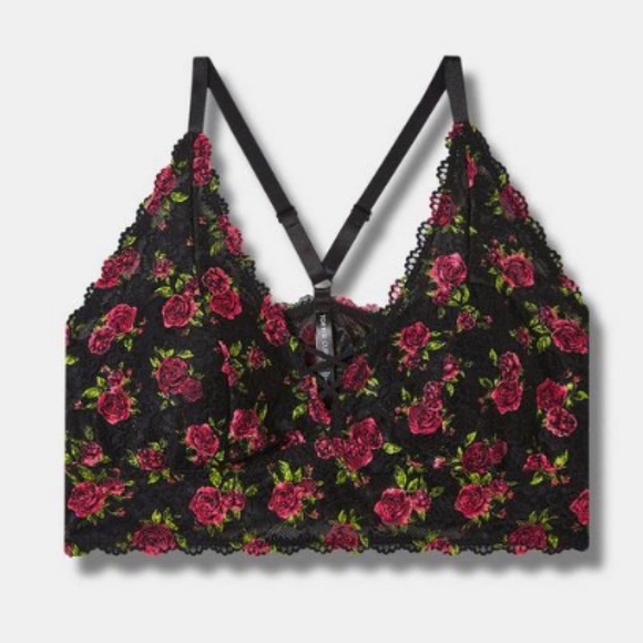 🆕 Lightly Lined Lace Print XO Front Bralette 3 3X 22 24 NWT Torrid New! Floral - Picture 4 of 5